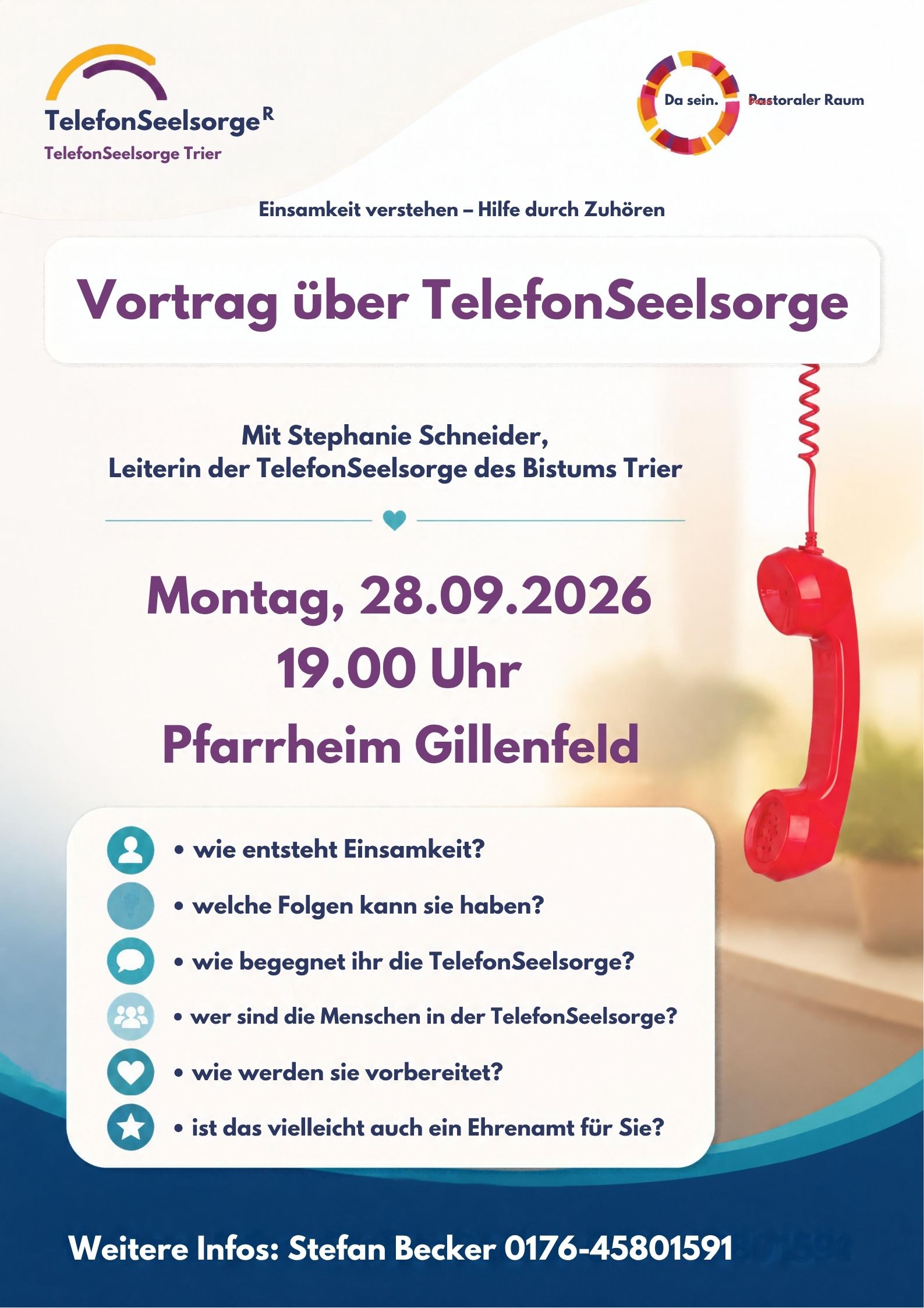 Telefonseelsorge Vortrag Flyer (c) Stefan Becker Telefonseelsorge Vortrag Flyer