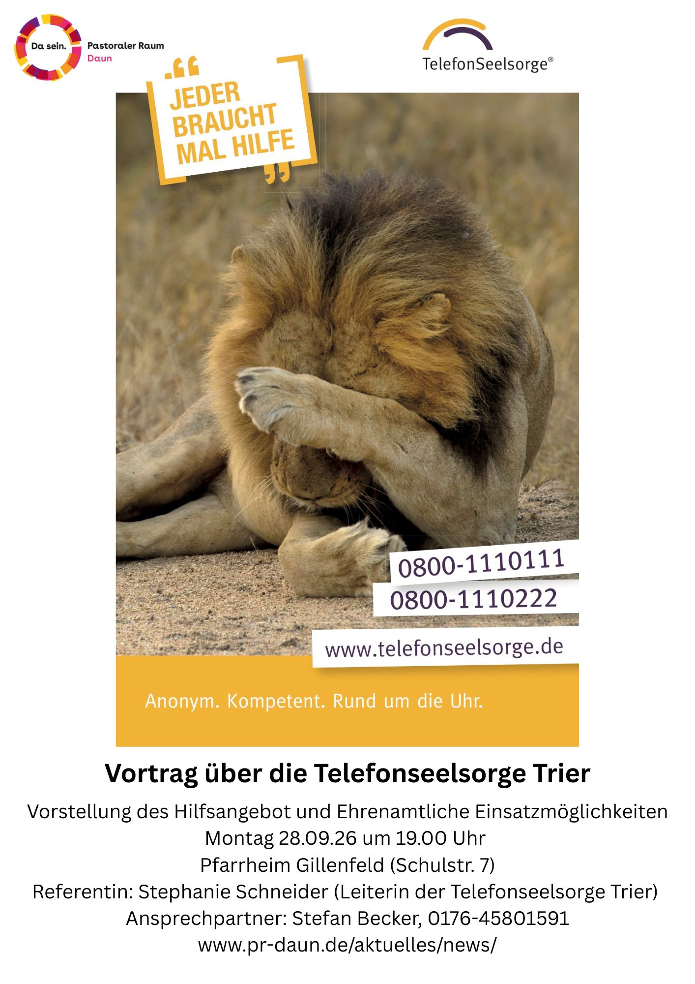 Vortrag Telefonseelsorge (c) Stefan Becker Vortrag Telefonseelsorge
